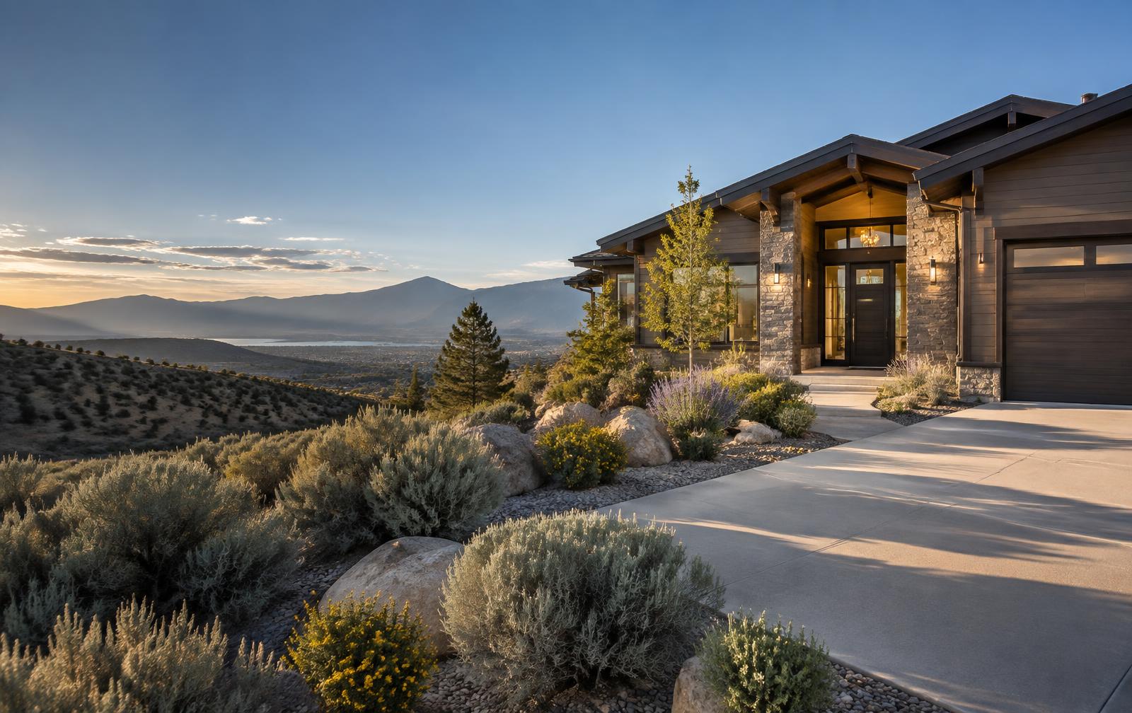 Contemporary Nevada home overlooking the Sierra foothills